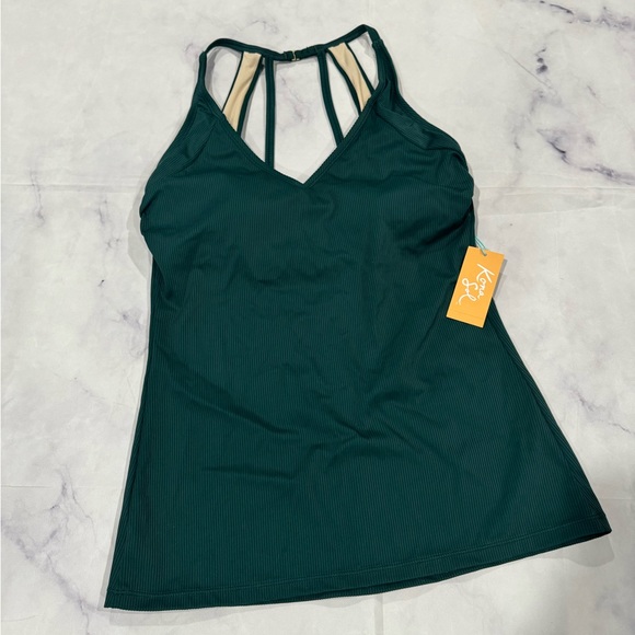 LAST PRICE🍒🤍KANA SOL tankini top deep green ribbed ✨ - Picture 8 of 8